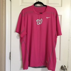 Washington Nationals Pink Nike Pro T shirt size XXL
